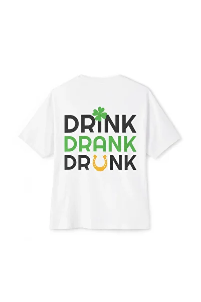 mrmubomen Women's Black Drink Drank Drunk Oversize Tshirt