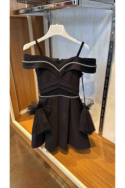 moona kids 10-15 Yaş Kız Çocuk Abiye Siyah