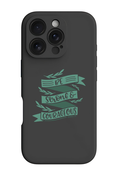Theodor غطاء حماية أسود من السيليكون السائل المقاوم للصدمات لهاتف iPhone 16 Pro Max - كن قويًا وشجاعًا