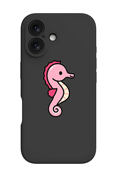 Theodor غطاء حماية سيليكون سائل مقاوم للصدمات لهاتف iPhone 16 Plus أسود - فرس...