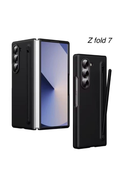 Samsung Galaxy Z Fold 7 Uyumlu Kalemli Kılıf Kapak Koruma Kılıfı Z Fold 7 Uyumlu Kalemli Siyah Kılıf