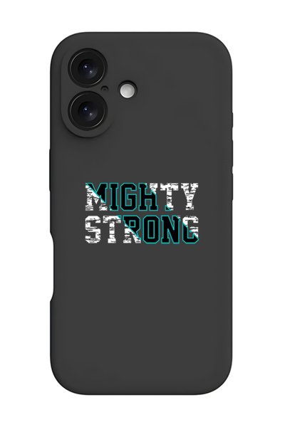 Theodor غطاء حماية سيليكون سائل مقاوم للصدمات لهاتف iPhone 16 Plus أسود - Mighty Strong