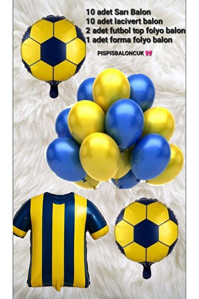 PISPISBALONCUK Fenerbahçe Temalı Balon Seti – Sarı Lacivert Balon ve Parti Süsleri, Doğum Günü ve Maç Kutlamaları