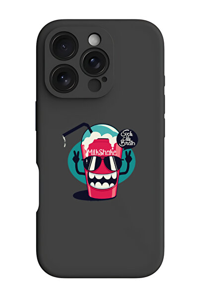 Theodor iPhone 16 Pro Max Black Protective Liquid Silicone Shockproof Case - ...