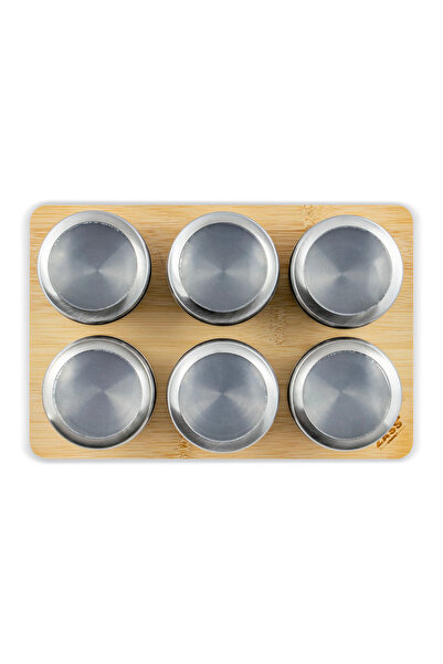 Zass Set of 7 Gourmet ZG-MSR 01 spice containers with magnetic holder, 6.3 x 4 cm, Silver