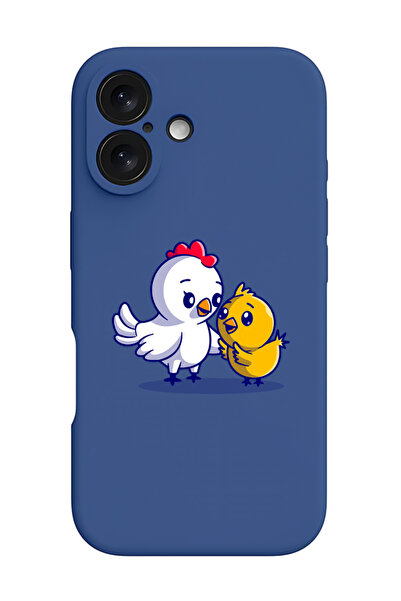 Theodor iPhone 16 Blue Protective Liquid Silicone Shockproof Case - Chicken &...