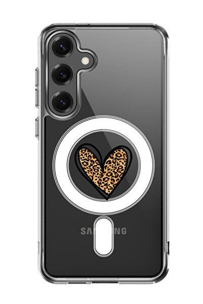 Theodor غلاف لهاتف Samsung Galaxy S25 Plus متوافق مع MagSafe، غطاء بطبعة جلد النمر