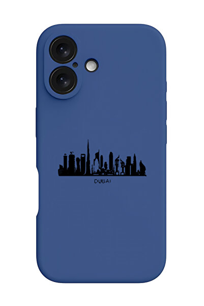 Theodor غطاء حماية سيليكون سائل مقاوم للصدمات لجهاز آيفون 16 أزرق - أفق دبي