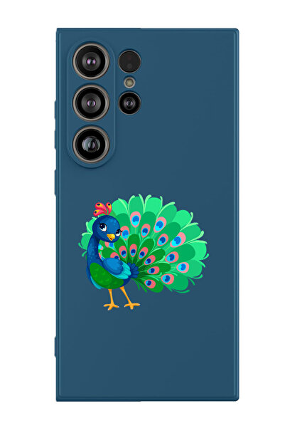 Theodor غطاء حماية سيليكون سائل مقاوم للصدمات لهاتف سامسونج جالاكسي S25 ألترا (أزرق) - طاووس