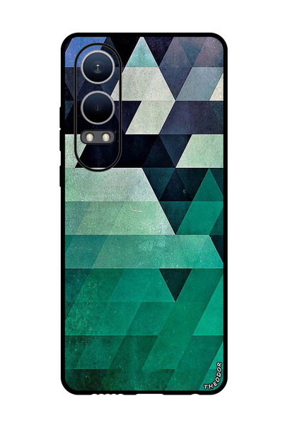 Theodor جراب واقٍ مضاد للخدش والصدمات لهاتف Oppo K12x (الصين) بنمط مثلث الألوان البحرية