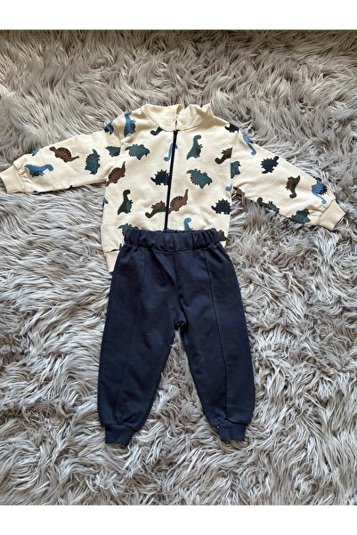 Cyber Boy's Jacketed 2-Thread Comfortable Cotton Top and Bottom Set
