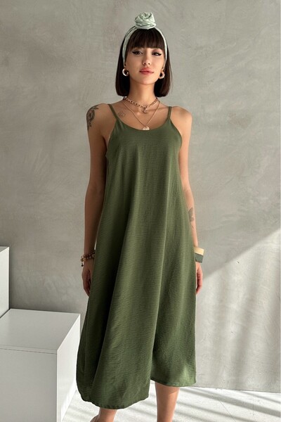 New Now Aerobin Fabric Long Dress with Adjustable Straps