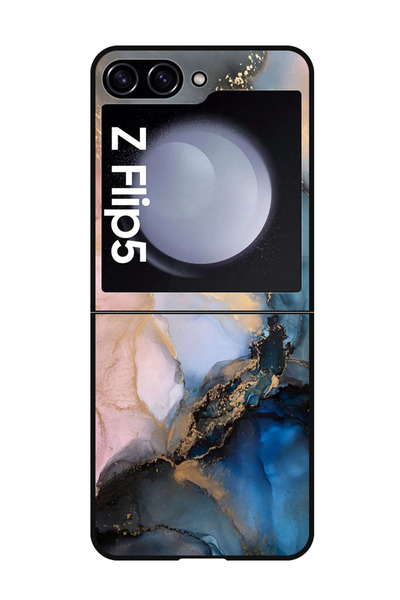 Theodor جراب واقٍ مضاد للخدش والصدمات لهاتف Samsung Galaxy Z Flip 5 بلون رخام...