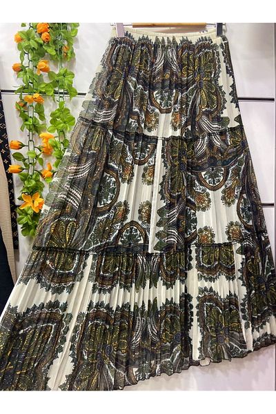 edu collection Chiffon Skirt Ethnic Pattern