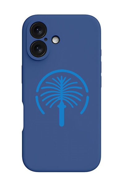 Theodor غطاء حماية سيليكون سائل مقاوم للصدمات لجهاز آيفون 16 أزرق - نخلة جمير...