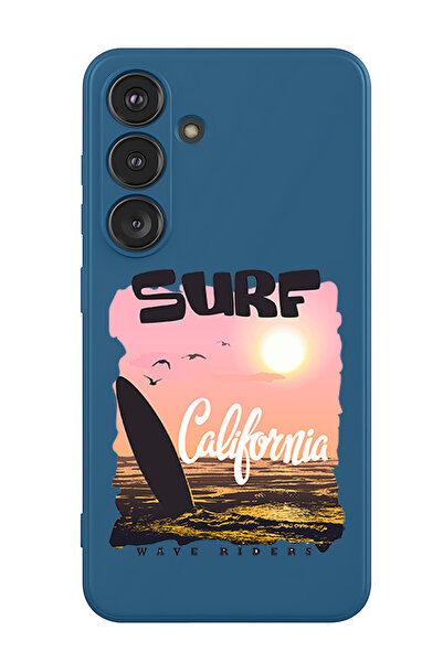 Theodor غطاء حماية من السيليكون السائل المقاوم للصدمات لهاتف سامسونج جالاكسي S25 (أزرق) - سيرف كاليفورنيا