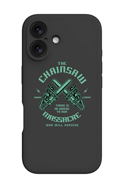 Theodor iPhone 16 Black Protective Liquid Silicone Shockproof Case - The chai...
