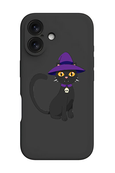 Theodor جراب حماية أسود من السيليكون السائل المقاوم للصدمات لهاتف iPhone 16 P...