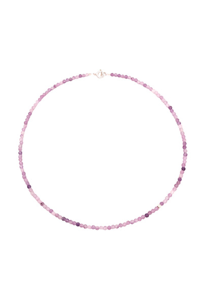 Abundo Basics necklace made of amethyst stones with 925 silver accessories, 40 cm