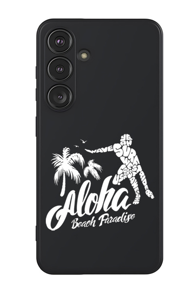 Theodor غطاء حماية سيليكون سائل لهاتف سامسونج جالاكسي S25 بلس (أسود) - ألوها بيتش