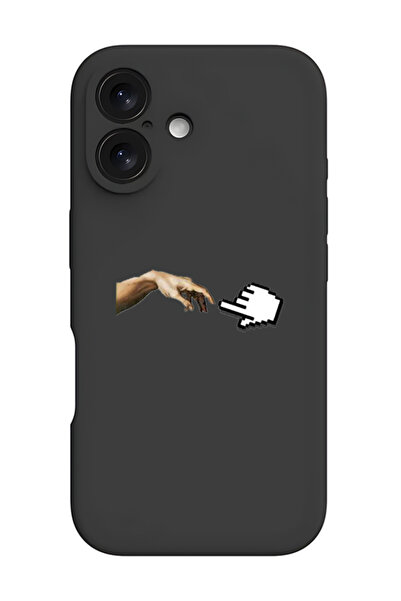 Theodor جراب حماية أسود من السيليكون السائل المقاوم للصدمات لهاتف iPhone 16 -...