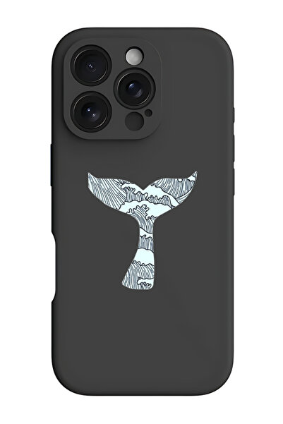 Theodor غطاء حماية سيليكون سائل مقاوم للصدمات لهاتف iPhone 16 Pro أسود - ذيل ...