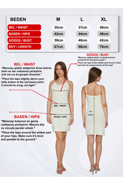 RTBUTİK Adjustable Thin Strap Cotton Dress Lining, Petticoat, Dress Lining, Underskirt, Over-The-Knee Lining