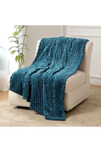 OEM Fluffy blanket, soft and warm fleece for the sofa, blue 130x150 cm