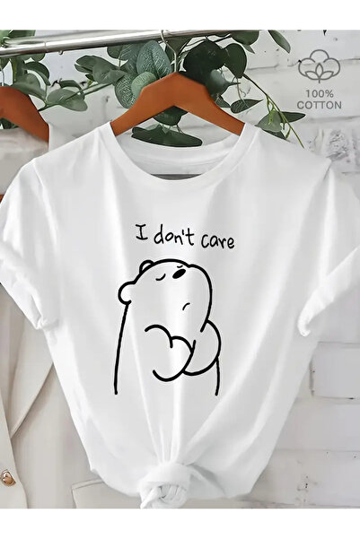 İSMTEXS تي شيرت من القطن الممشط مطبوع عليه تصميم شخصية دمية دب بأكمام قصيرة ل...