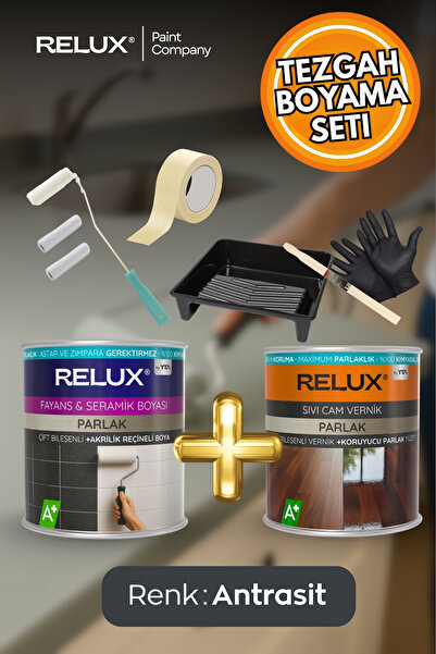 Relux Paint Tezgah Boyama Seti - Fayans Boyama Seti -Banyo Boyama Seti - Merm...