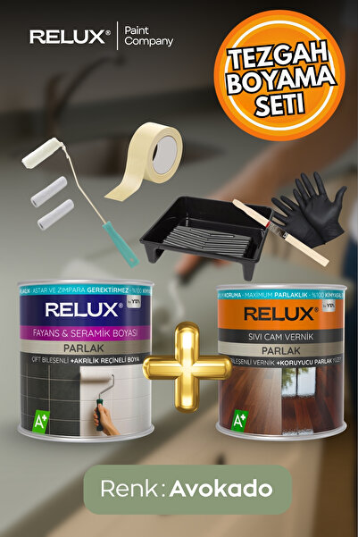 Relux Paint Tezgah Boyama Seti - Fayans Boyama Seti -Banyo Boyama Seti - Merm...