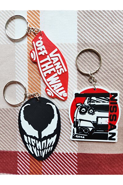 altindals. Van s, Venom, Nissan 3 lü Anahtarlık Seti 3D Baskı, PLA Plastik, Z...