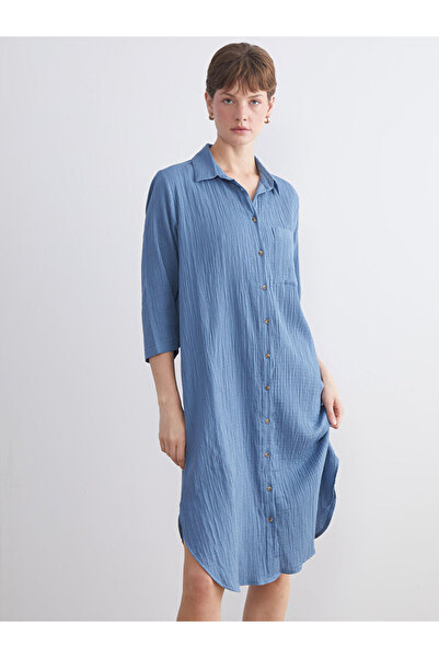 LC Waikiki Λαμπερές επιλογές από το Shining Store |   Φόρεμα πουκάμισο με υφή από μουσελίνα