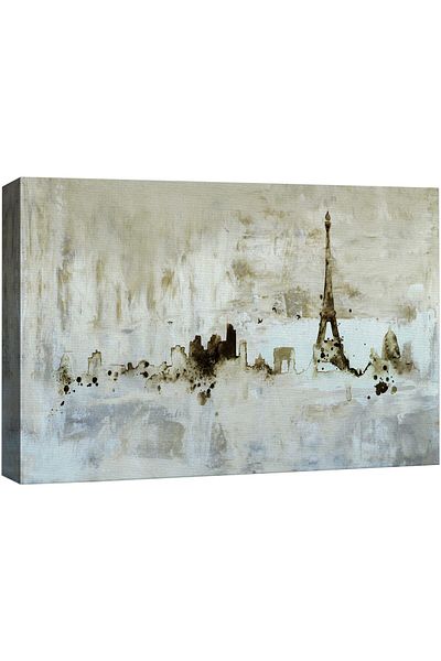 Generic NWT NWT Canvas Print Wall Art Gray Watercolor Paris France Skyline Architecture Maps Building Illu
