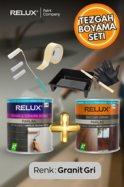 Relux Paint Tezgah Boyama Seti - Fayans Boyama Seti -Banyo Boyama Seti - Merm...