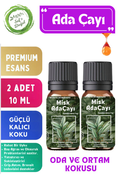 LeafFlora AromaHome Misk Adaçayı - Esansiyel Uçucu Yağ - Aromatik Oda ve Orta...