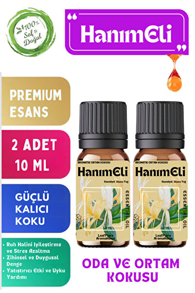 LeafFlora AromaHome Hanımeli - Esansiyel Uçucu Yağ - Aromatik Oda ve Ortam Ko...