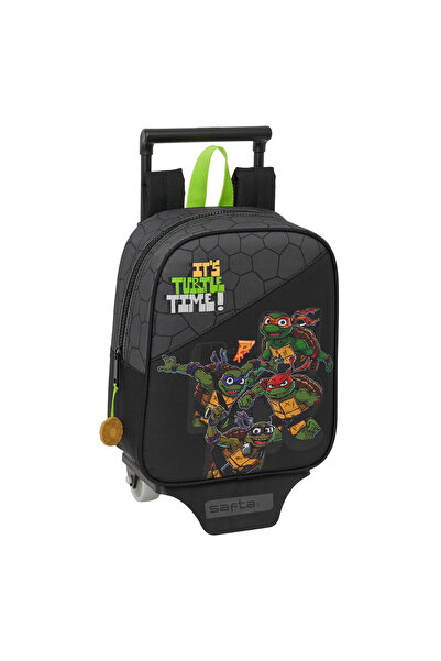 Teenage Mutant Ninja Turtles Rucsac școlar cu roți Țestoasele Ninja Negru Gri...