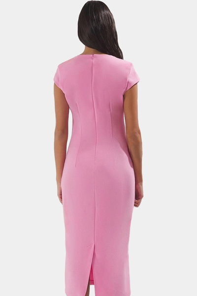 PayBuy Rochie midi de damă cu centură guler pătrat mâneci scurte țesătură țesătură Material durabil pentru afaceri și zilnic