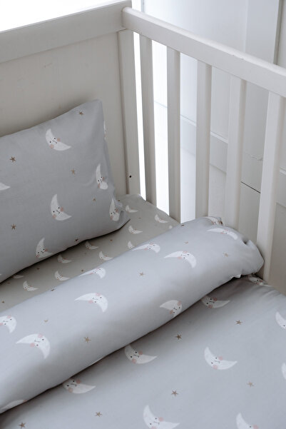 NOU طقم غطاء لحاف سرير بارك من Little Moons مع ملاءات عضوية (80X120 - 35x45 - 60x120) - Mini Moons