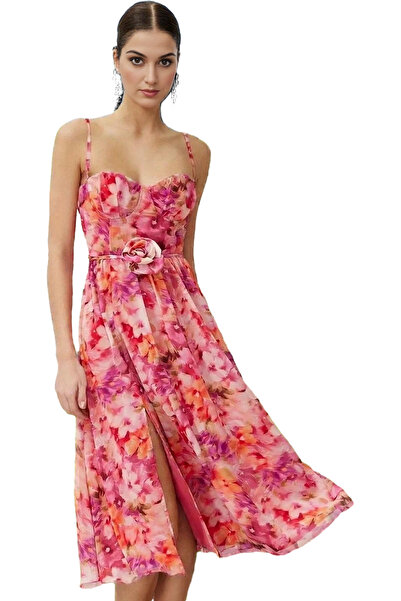 PayBuy Rochie de seară din șifon floral pentru femei, în formă de A, indispen...