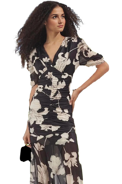 PayBuy Γυναικείο μάξι φόρεμα με λουλουδάτο σχέδιο Bodycon καλοκαιρινό άπαρτο ...