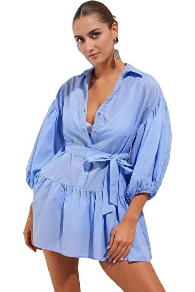 PayBuy Rochie mini din bumbac pentru femei, cu mâneci balon, vară, elegantă, ...