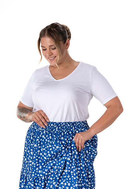 Stil Diva Plus Size Short Sleeve Basic T-Shirt 12481903