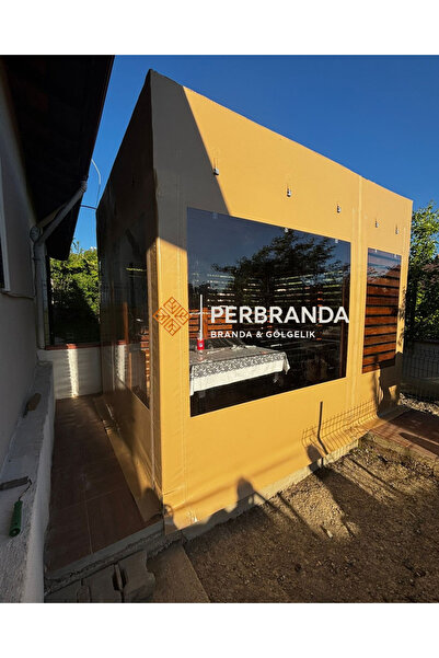 PERBRANDA 270x300cm Fermuarlı Şeffaf Branda - Renkli PVC Branda Eklemeli