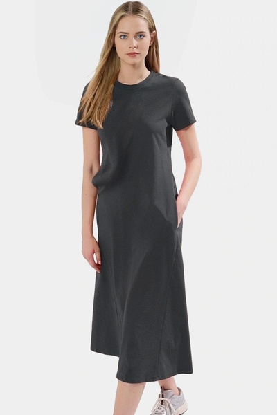 PayBuy Women's Midi Length Knitted Dress Pocket Detail Cotton Daily Use Weekend Summer Essential