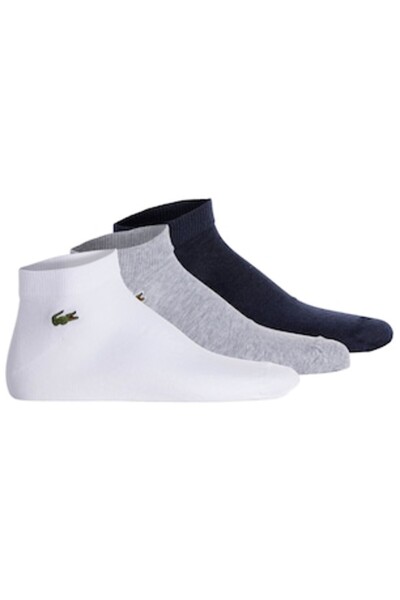 Lacoste , Set of Unisex Ankle Socks - 3 Pairs, White, Gray, Dark Blue, 39-42