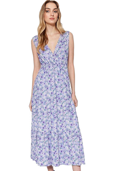 PayBuy Γυναικείο μάξι φόρεμα με λουλουδάτο σχέδιο με λαιμόκοψη V, άνετο και κ...