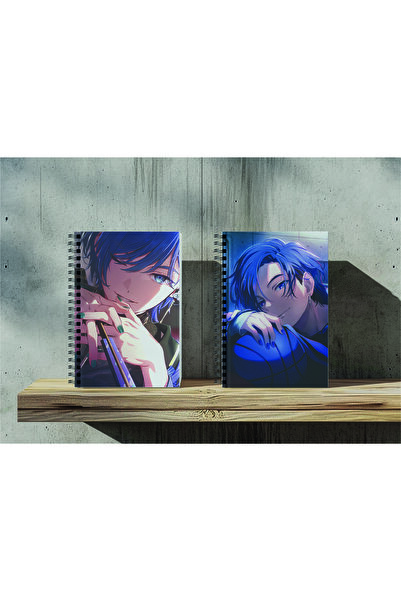 nihonwosekai 2 قطعة مقاس A5 دفتر ملاحظات حلزوني غير مسطر 50 ورقة أنيمي Hatsune Miku Pjsekai مشروع ملون Sekai