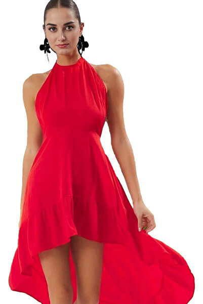 PayBuy Γυναικείο κοντό λουράκι με πτύχωση υφαντό φόρεμα παραλίας με λεπτομέρε...